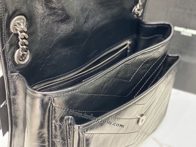 YSL专柜款女包 聖羅蘭經典款niki油蠟皮包包 YSL肩背斜挎包 533037  jjh1018